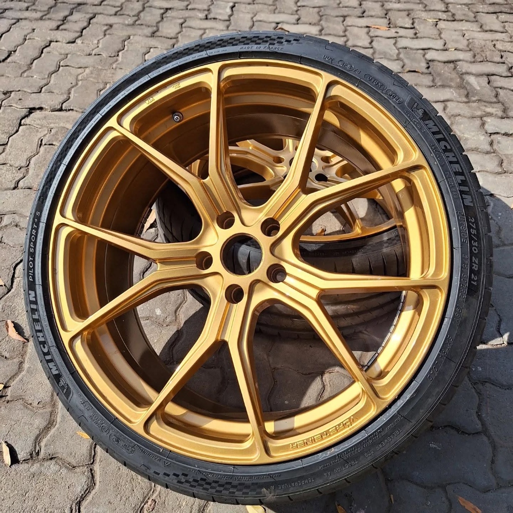 Satin gold performance wheel finish
